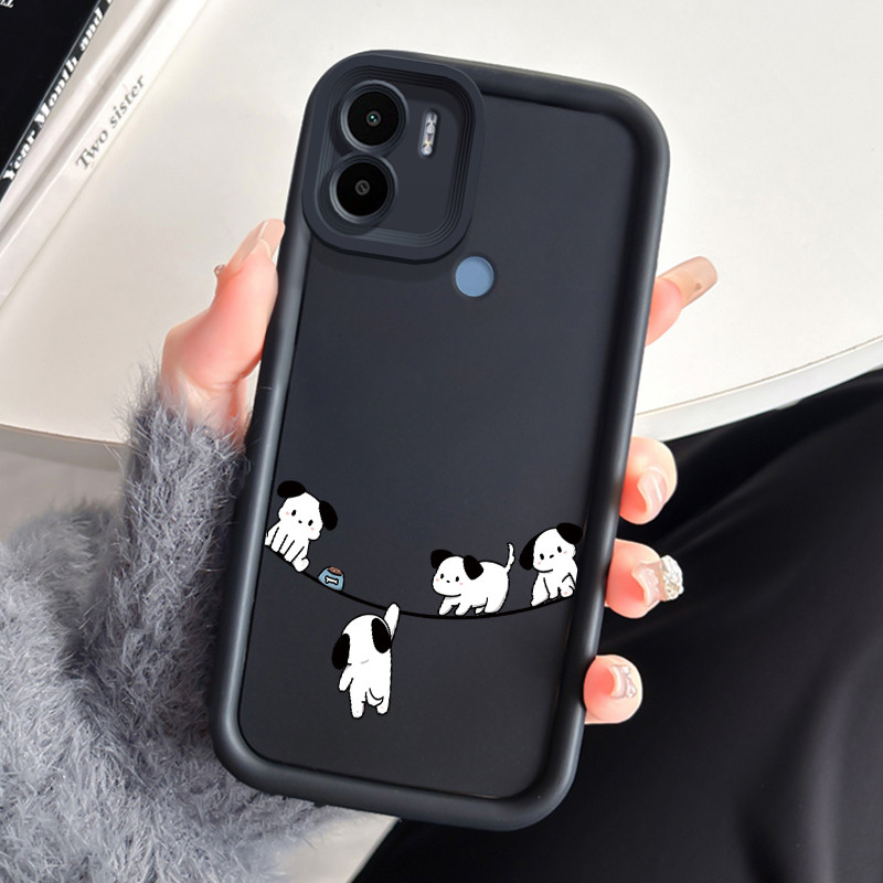 เคสสำหรับ Xiaomi Redmi A1+ A2+ A1 Plus A2 Plus POCO C50 C51 เคสโทรศัพท์สุนัขแมวสามสีซิลิโคนกันกระแทก