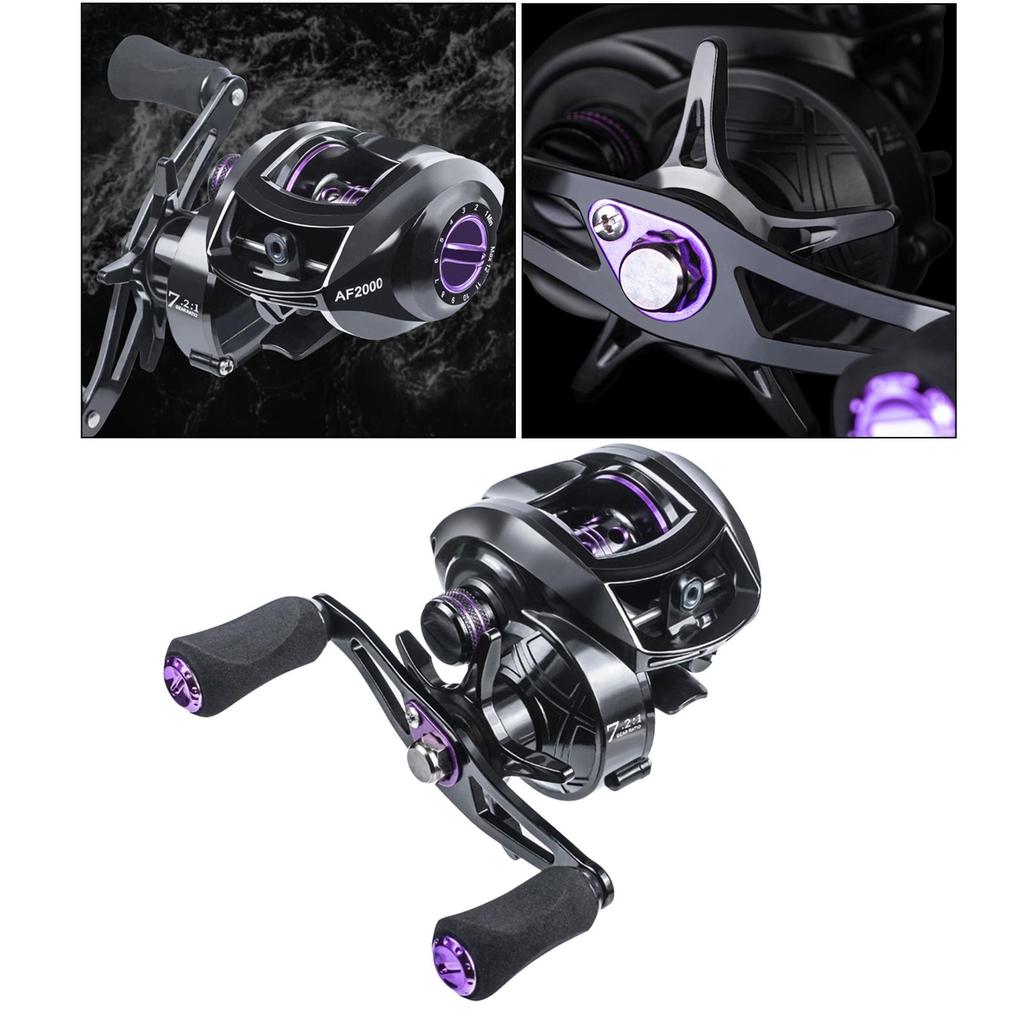 [TH37] Baitcasting Reel 7.2:1 ความเร็วสูง 17.6lbs ลากเบรคแม่เหล็กซ้ายขวามือต่ําโปรไฟล์ตกปลาความเร็วส
