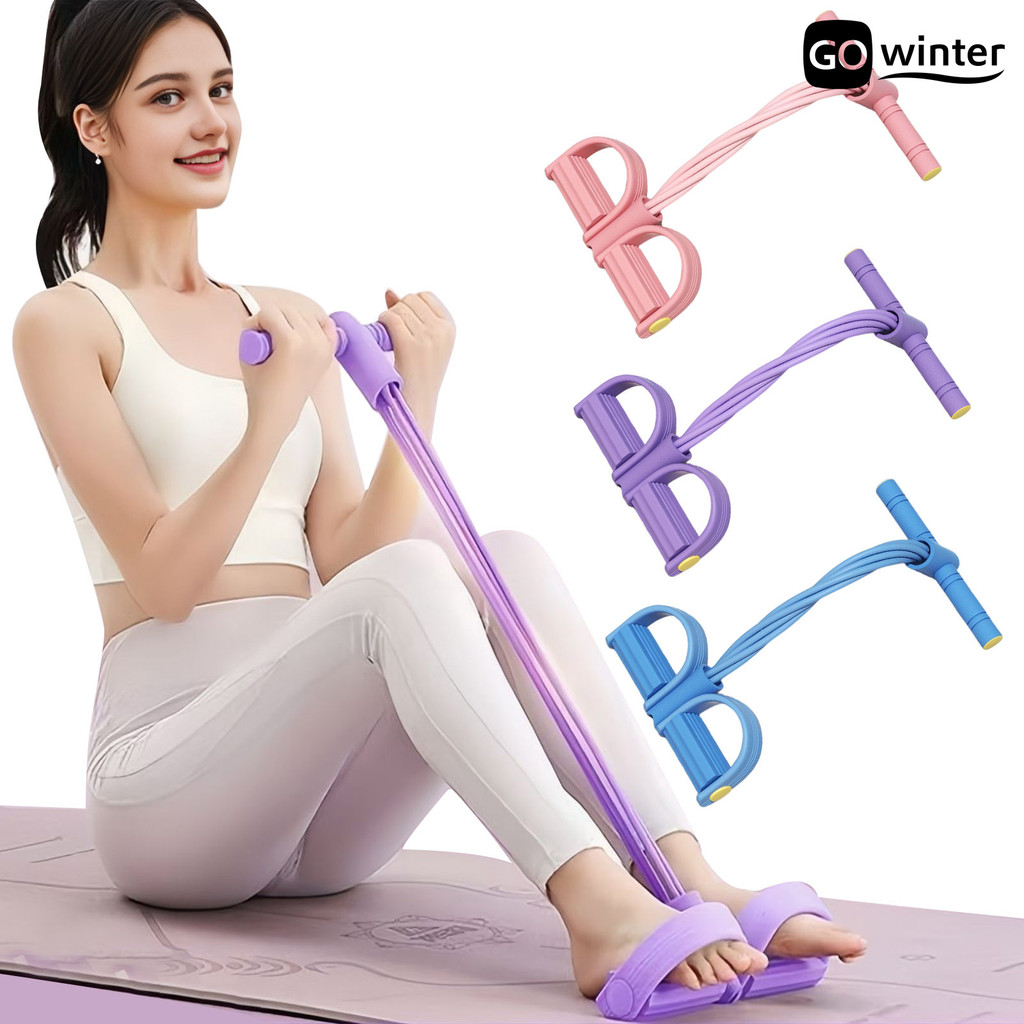 [GT.z] 4/6-Tube Pedal Ankle Puller Resistance Band พร้อมที่จับ TPE โยคะยืดหยุ่นซิทอัพดึงเชือกผู้ชายผ
