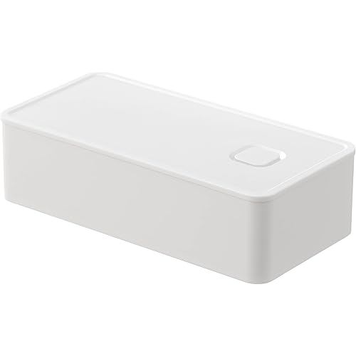 Yamazaki Jitsugyo Sealed Lunch Box with Valve Wide White approx. W18.4XD9.2XH5cm tower Bento 500ml D