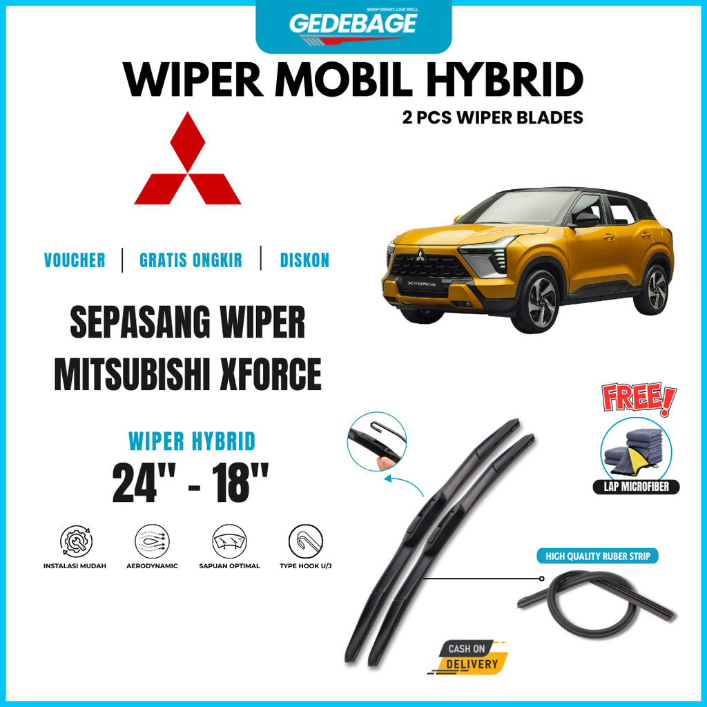 Mitsubishi XForce Hybrid ที่ปัดน้ําฝนกระจกรถยนต์ฟรีผ้าไมโครไฟเบอร์