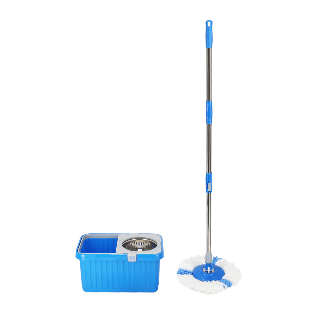 ชุดไม้ถูพื้นพร้อมถังปั่นแห้งสเตนเลส 8 ลิตร KLEANER รุ่น GST018 สีน้ำเงิน