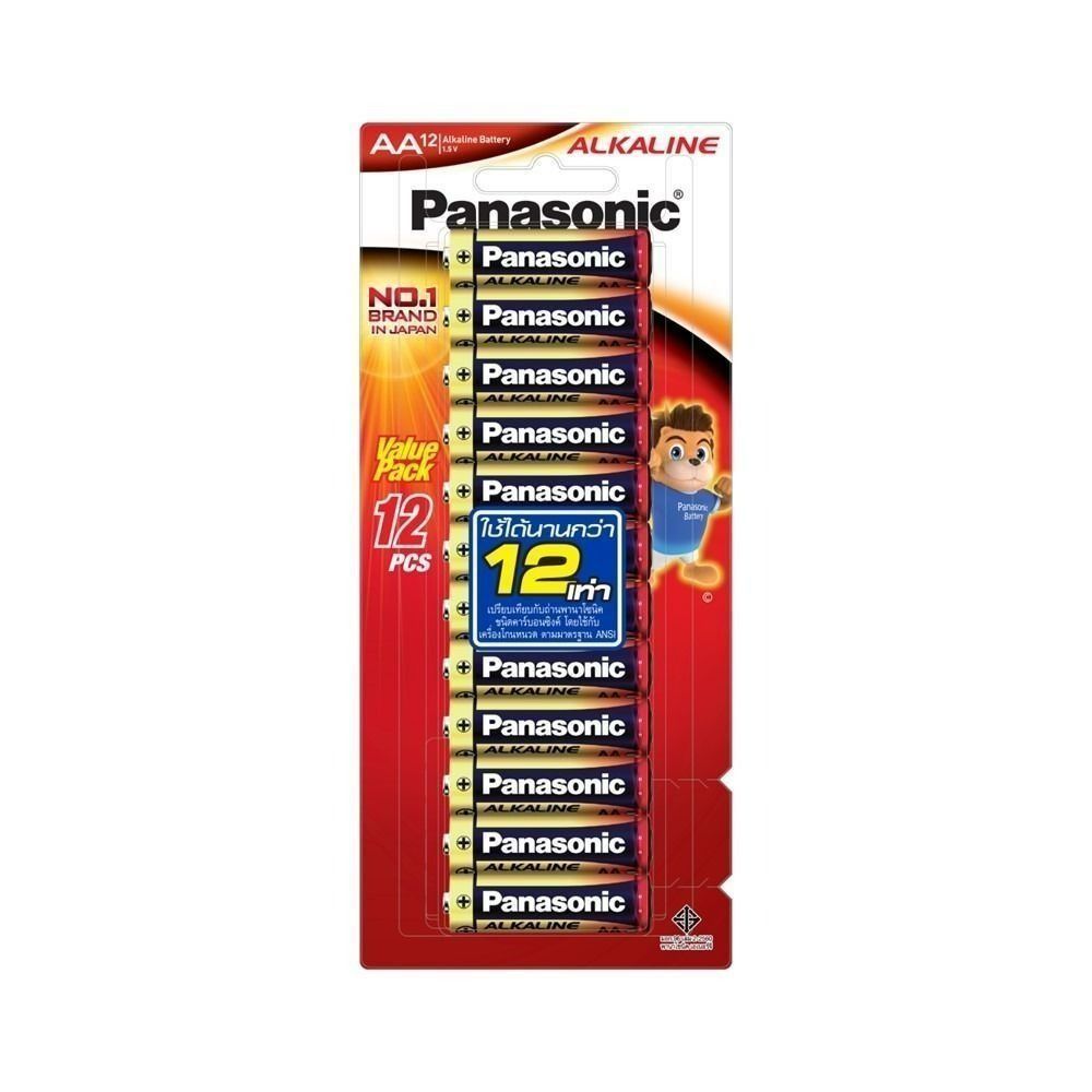 [สินค้าส่งด่วน] พานาโซนิค ถ่านอัลคาไลน์ AA 12 ก้อน PANASONIC ALKALINE AA 12 PCS