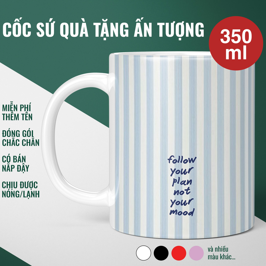 FOLLOW YOUR PLAN ไม่ใช่แก้วเซรามิก MOOD สไตล์มินิมอล แก้วชากาแฟเซรามิกสวยงาม ของขวัญที่มีความหมาย