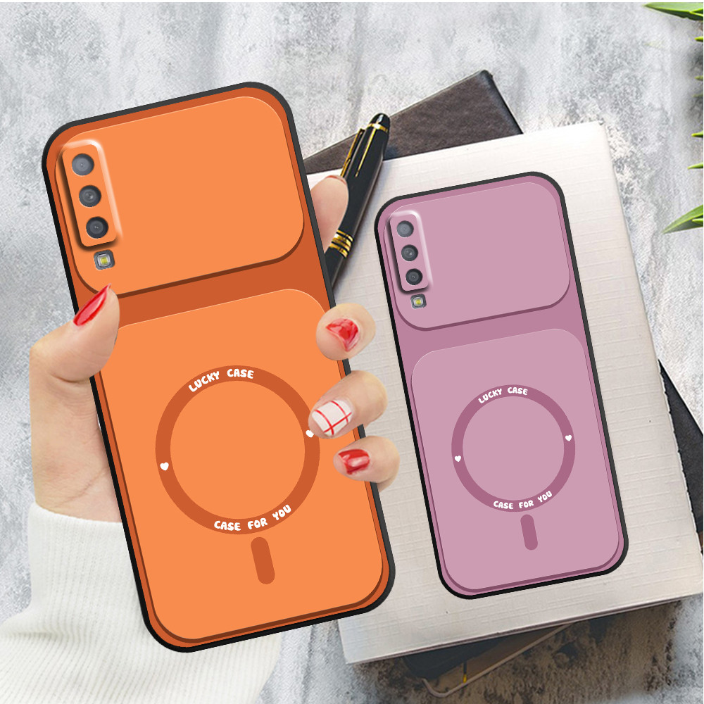 เคส Samsung A7 2018 / A9 2018 พิมพ์ลายวงกลม luckycase