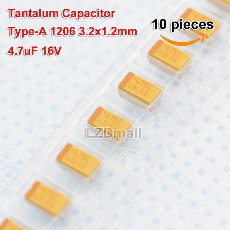 10pcs Tantalum Capacitor 475C 16V 4.7UF SMD Capacitance 16V4.7UF ตัวเก็บประจุ 4.7UF16V A-Type 1206 3