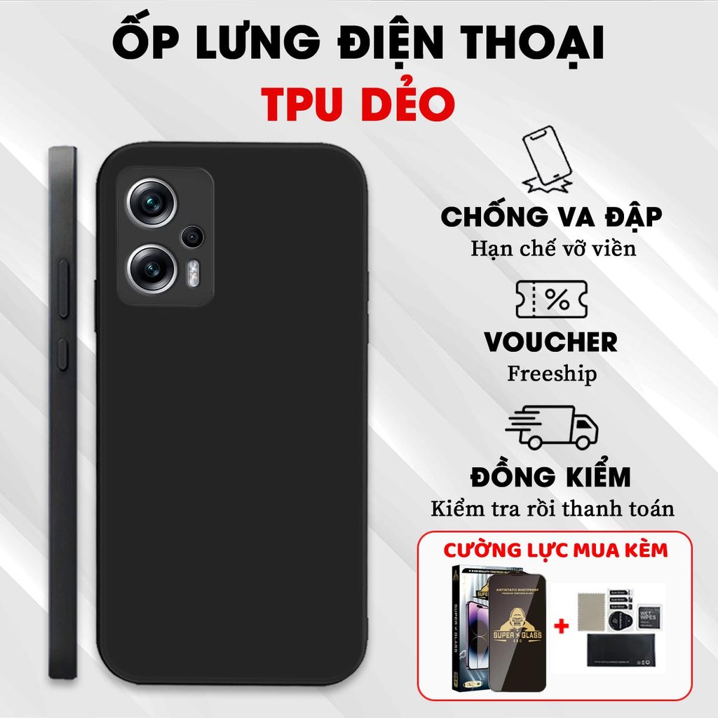 เคส Xiaomi Poco X4 GT / X4 Pro ผลิตจากวัสดุ TPU ยืดหยุ่นสีดํา ทนต่อแรงกระแทกเป็นพิเศษ