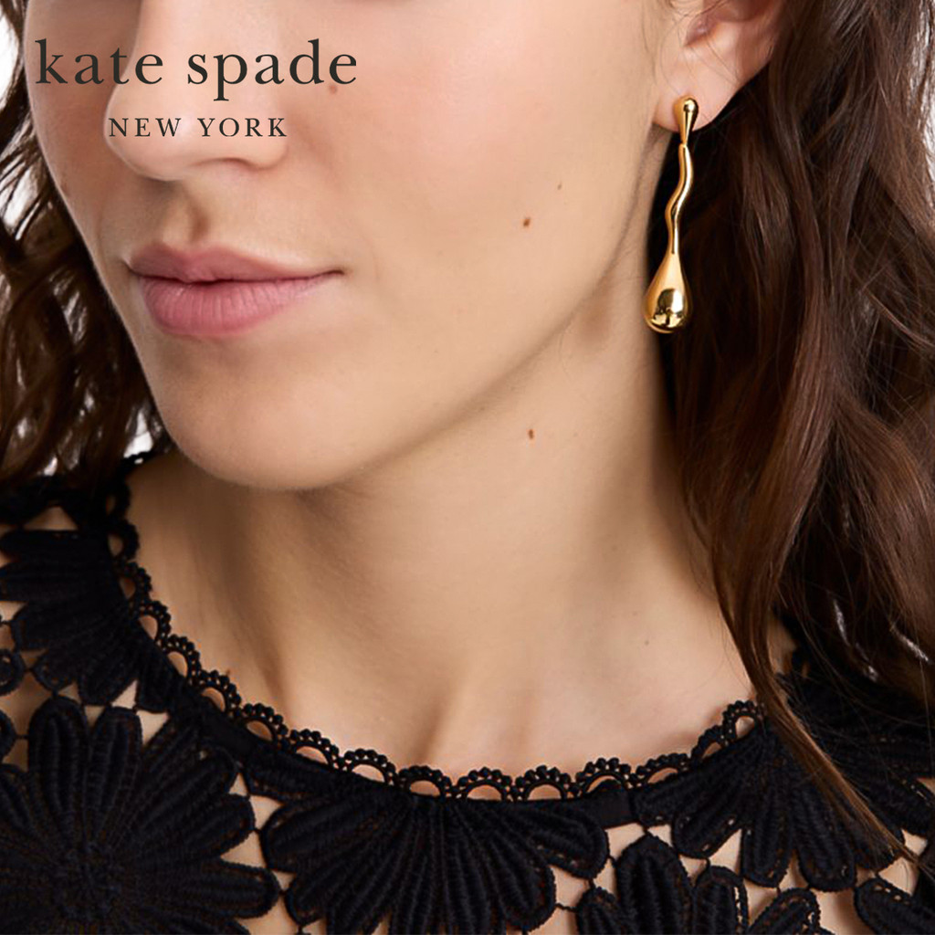 Kate Spade حلق طولي Molten — ذهبي — صورة 3