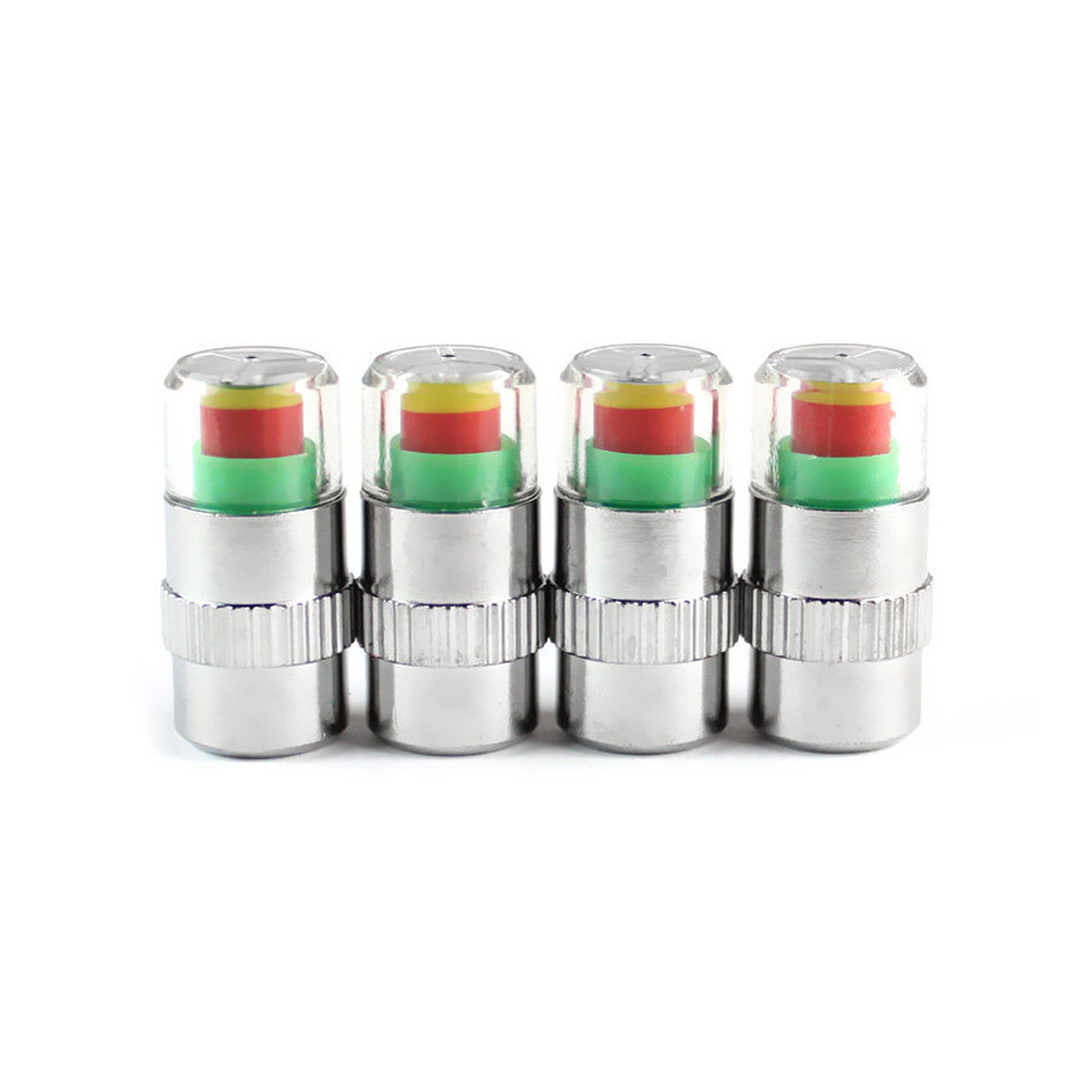 4PCS รถ auto ยางความดัน monitor gage เตือนเซ็นเซอร์ตัวบ่งชี้วาล์วหมวก