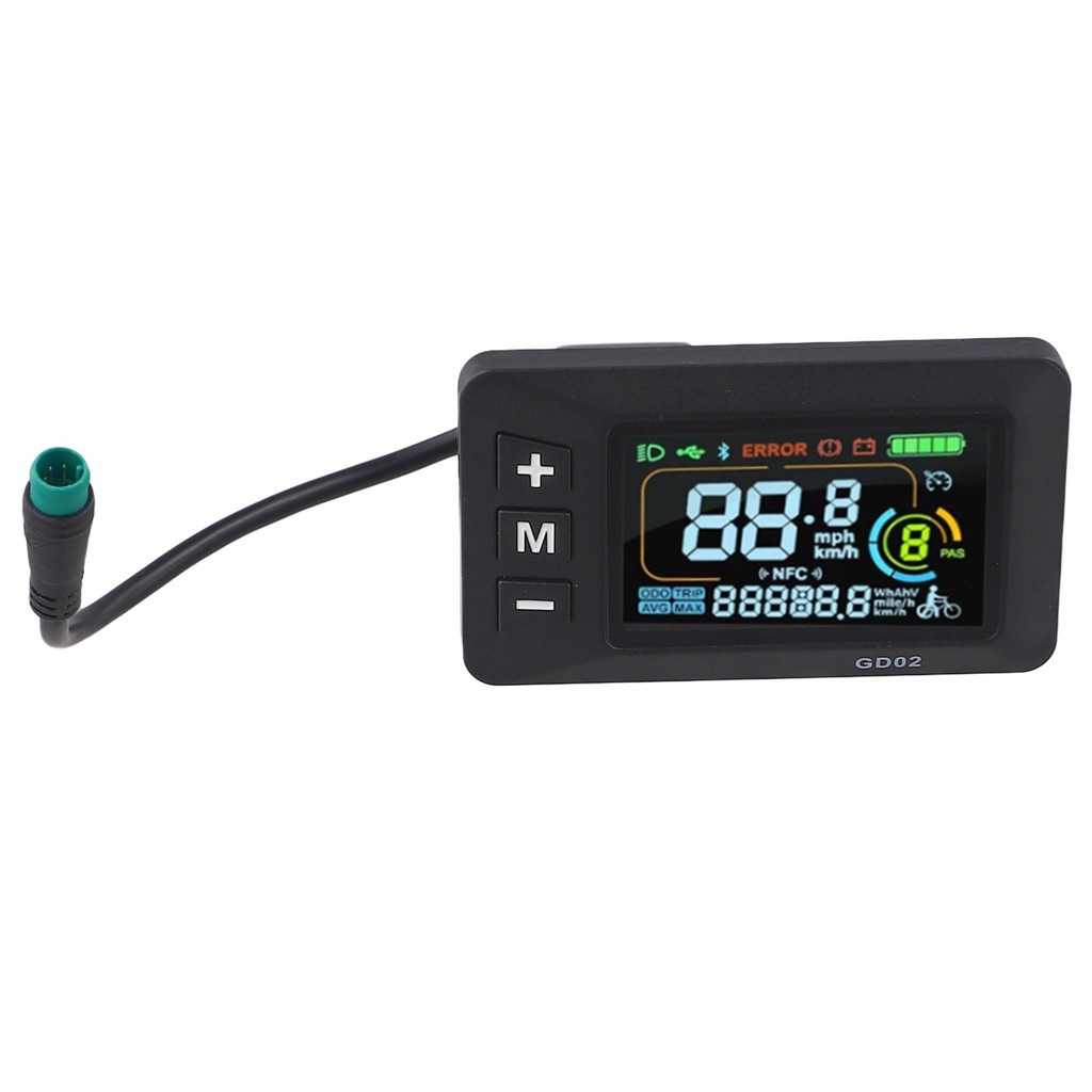 จอแสดงผล LCD สำหรับ E-Bike รองรับ 24V, 36V, 48V และ 60V มาพร้อมสายอินเทอร์เฟซ 5 พิน
