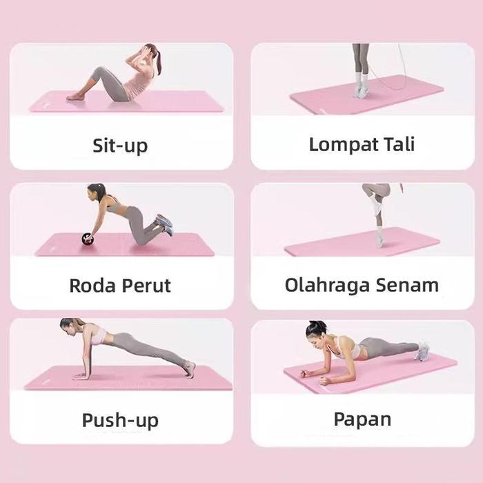 TrailTop เสื่อโยคะ NBR 8/10 มม. กันลื่นยืดหยุ่นสบายสําหรับ Home Gym Training