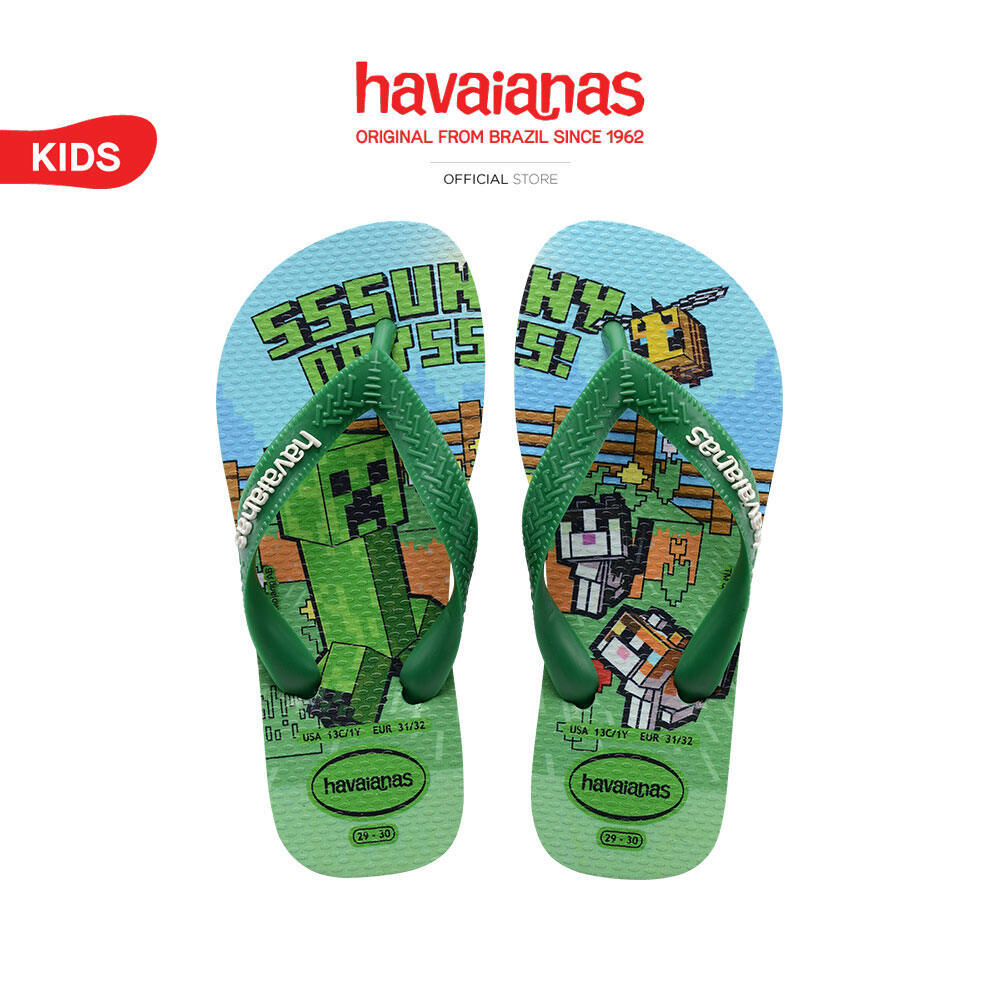HAVAIANAS รองเท้าแตะ Kids Minecraft Green 414512527033K_S6GNXX