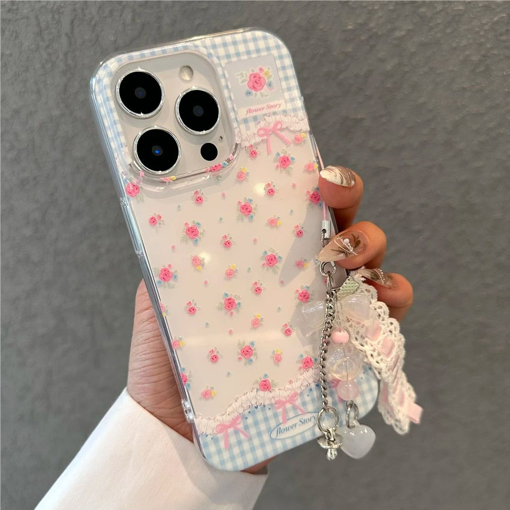 Small Checkered Flower Girl Aesthetic Casing Hp Xiaomi 15T Pro C85 C65 C71 C75 15 Ultra M7 Plus X5 X