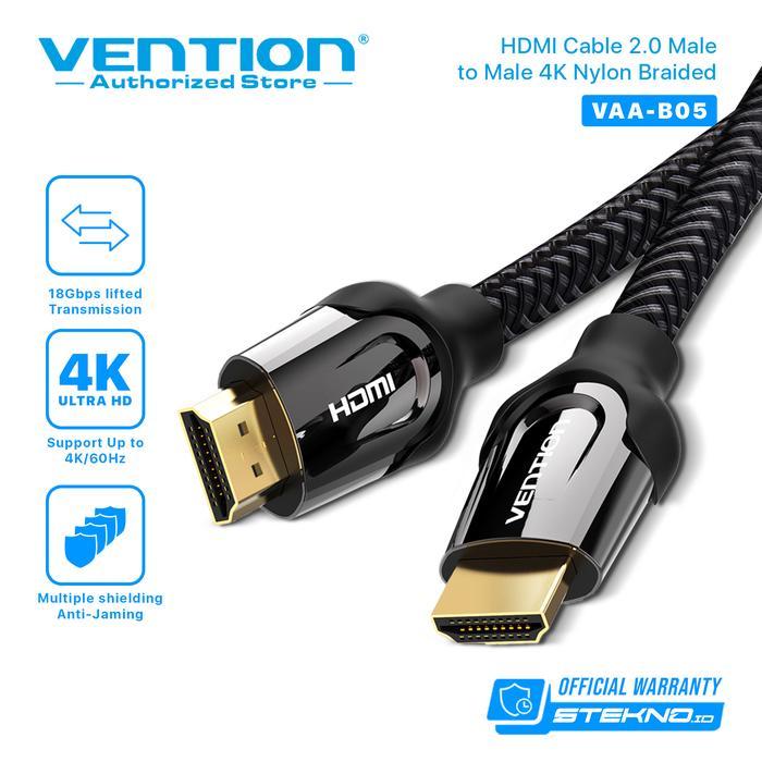 Vention [B05 2M] สาย Hdmi ถักไนลอนความเร็วสูง V2.0B 4K Premium