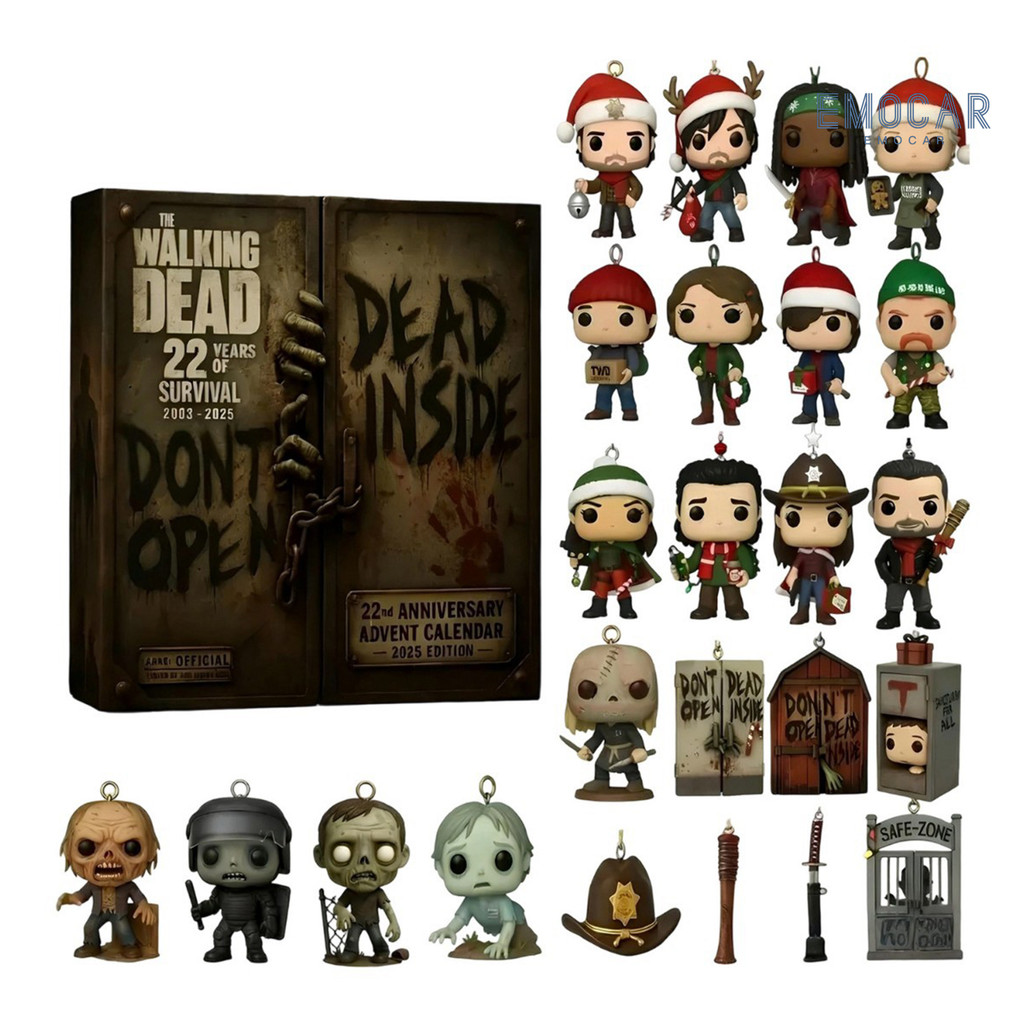Ena- Walking Dead 22nd Anniversary Advent ปฏิทินต้นคริสต์มาสตกแต่ง 24 วันกล่องนับถอยหลังจี้อะคริลิคต