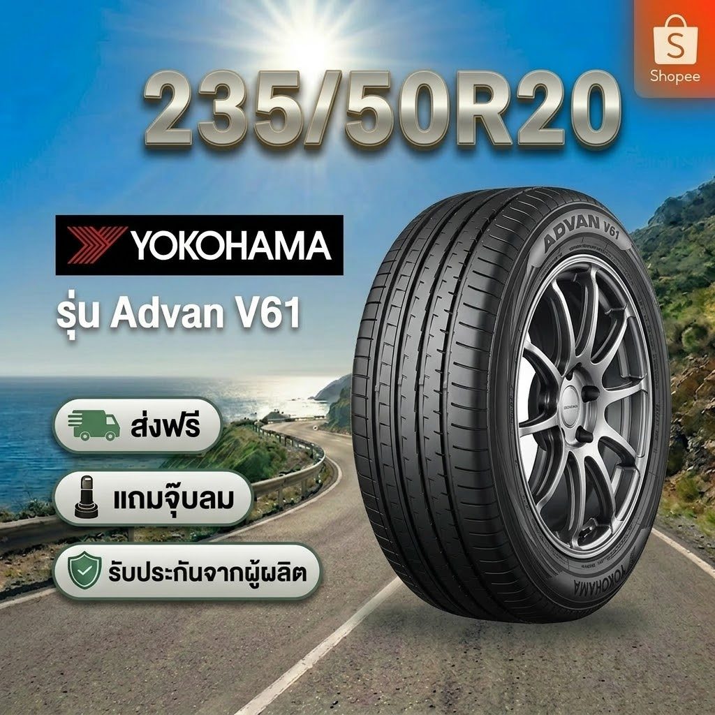 235/50R20 YOKOHAMA Advan V61 ยางใหม่ 1 เส้น ปี 2026