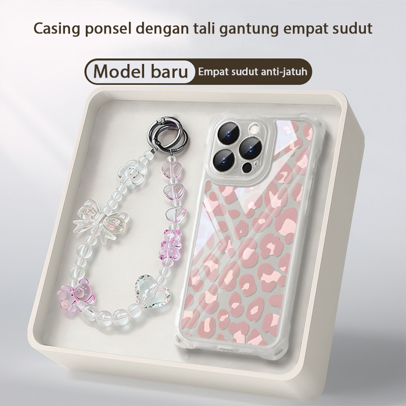 HP GANTUNGAN MERAH Pink Spotted Phone Lanyard สําหรับ Infinix Smart 10 9 8 Tecno Spark Go 1 20 20C G