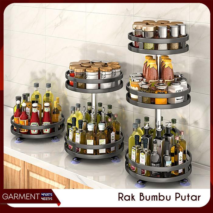 360 องศาหมุน SPICE RACK สแตนเลสหมุน KITCHEN SPICE RACK ความเป็นส่วนตัวปลอดภัย