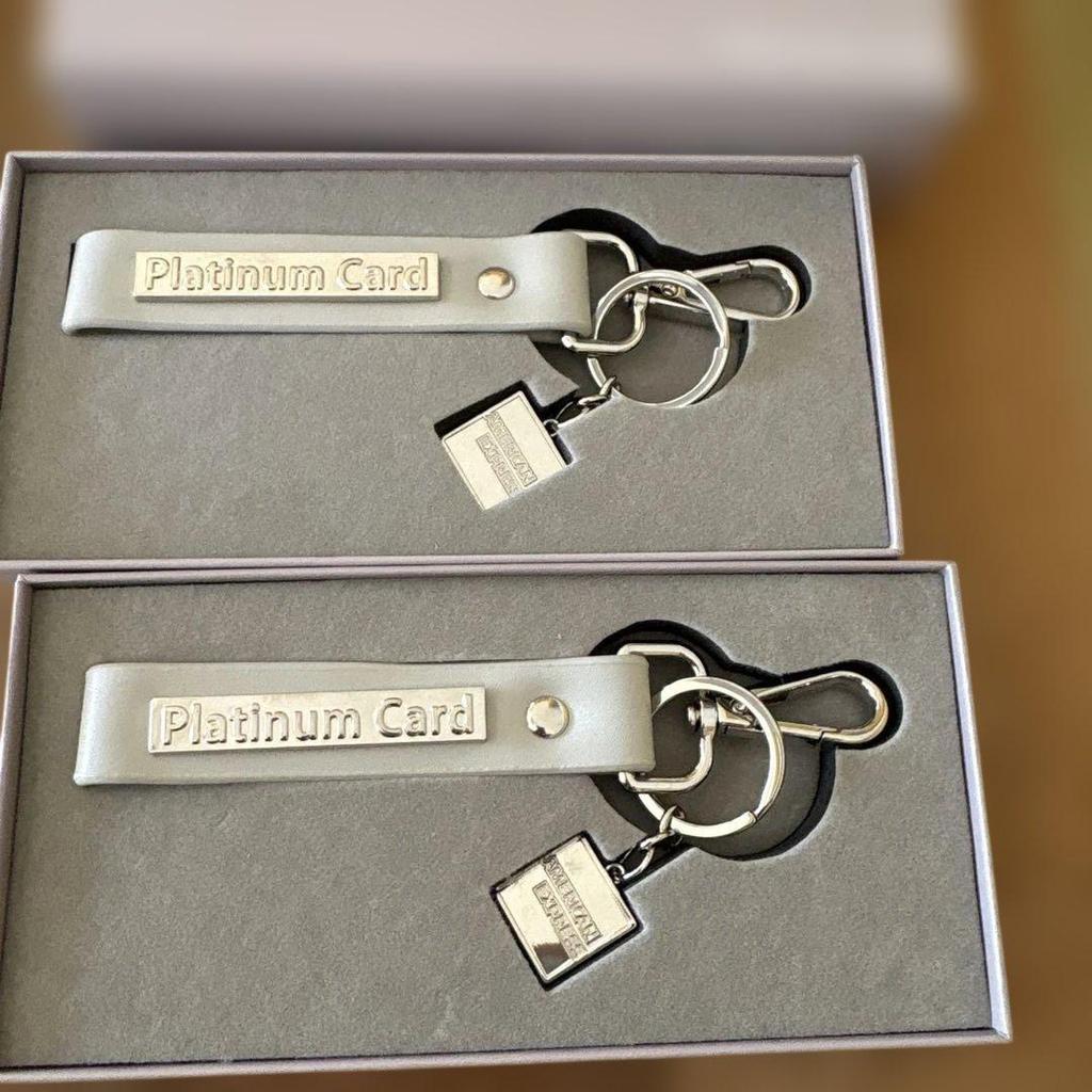 【Direct from Japan】พวงกุญแจบัตร American Express Platinum (ไม่จำหน่าย) - 2 ชิ้น【Japan Exclusive】