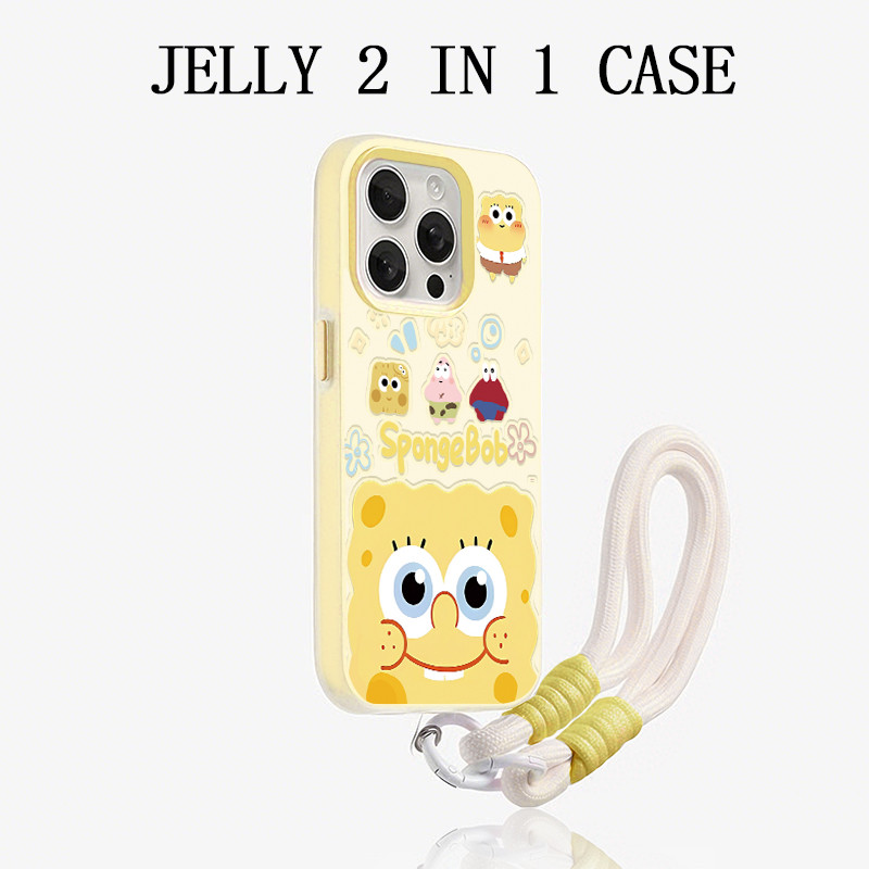 GANTUNGAN สีเหลือง Spongebob Jelly 2 In 1 กรณี Vivo Y21D V60 Lite Y400 V70 Fe Y05 Y19S Pro Z10R 5G Y
