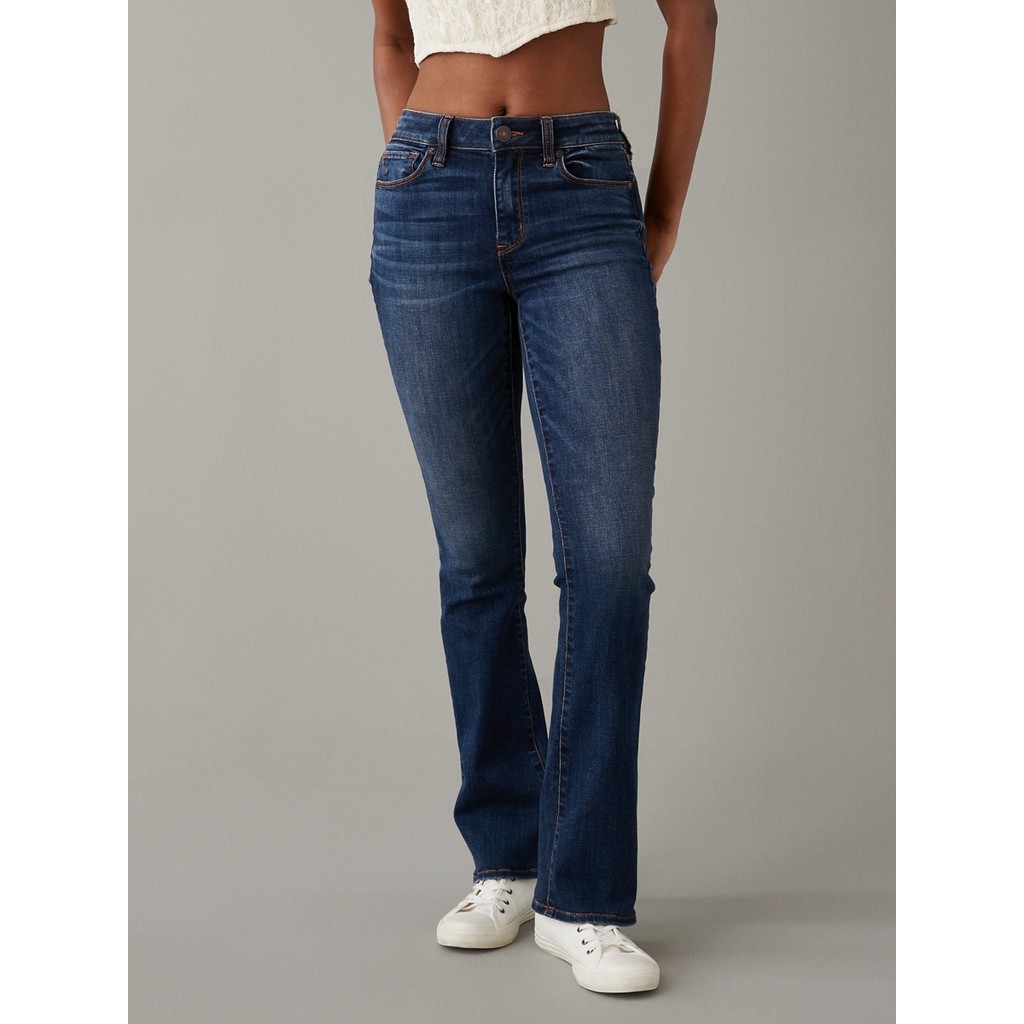 American Eagle กางเกงยีนส์ผู้หญิง HI-RISE SKINNY KICK JEANS สี DEEP SEA BLUE - 043-2951-911 [size xs