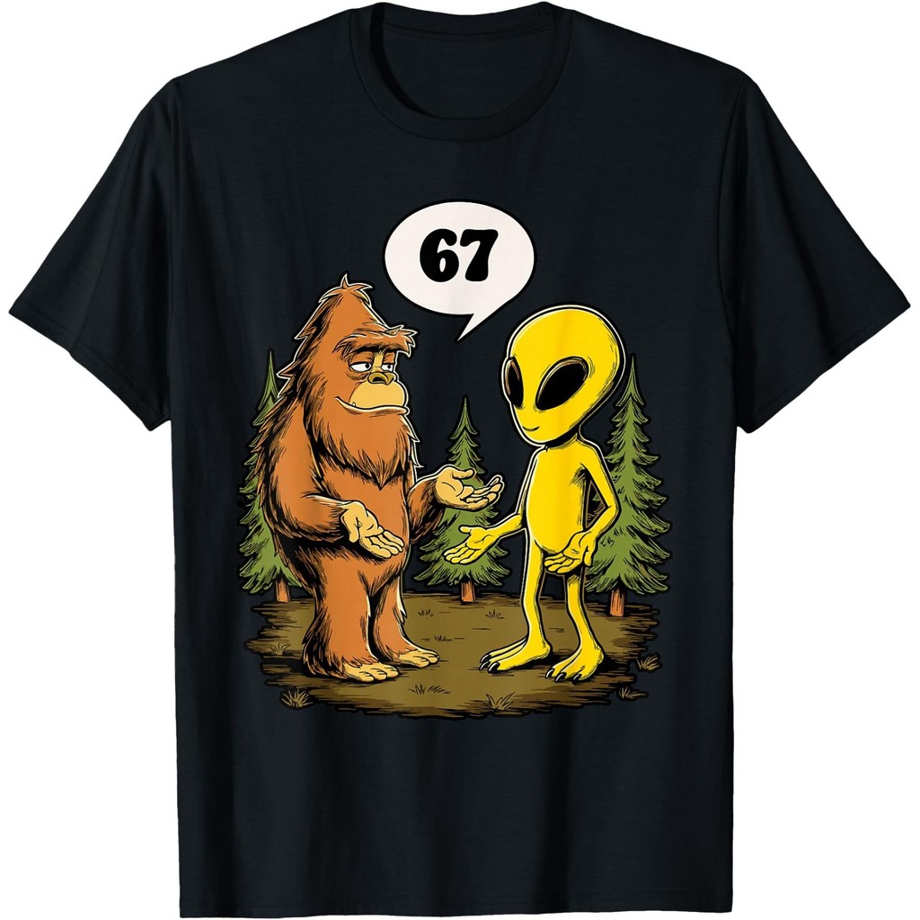 67 Funny Six Seven Gen Alpha Slang Bigfoot Adult T-Shirt Unisex Tee