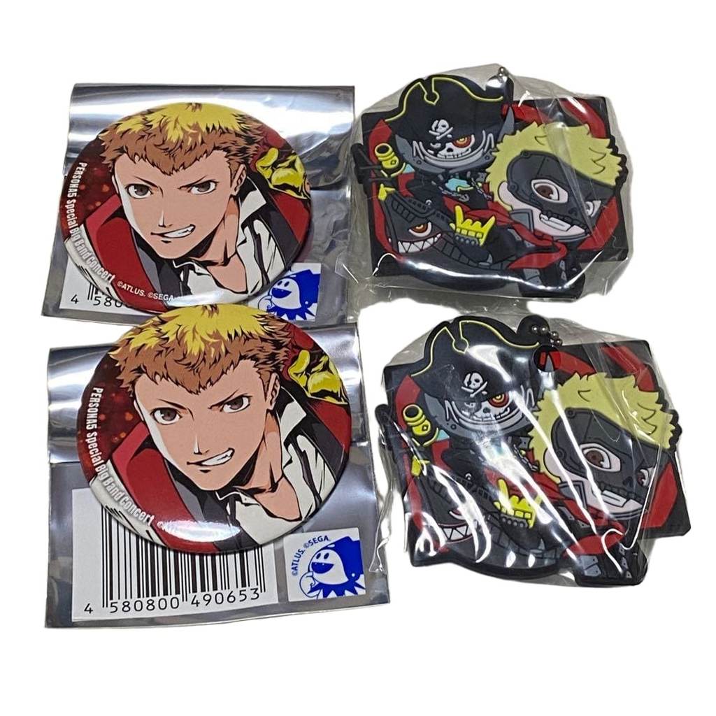 【Direct from Japan】Persona 5 Pelcon Can Badge Gacha Rubber Strap 4 ชิ้น Ryuji Sakamoto Ryuji Skull【J
