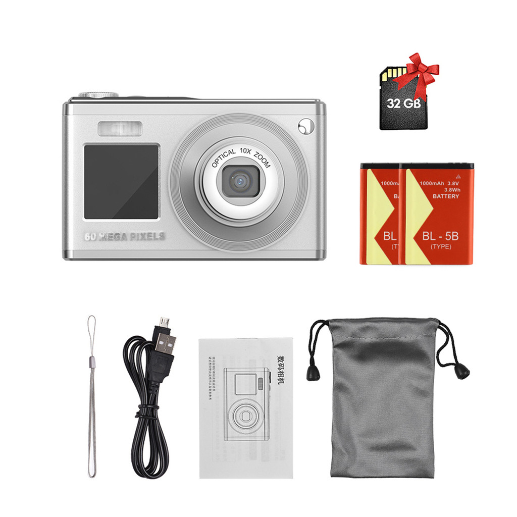 [Rococo1-TH] กล้องดิจิตอล 60MP 4K วิดีโอ 2.88in หน้าจอ IPS 16X ซูมโฟกัสอัตโนมัติอัจฉริยะ