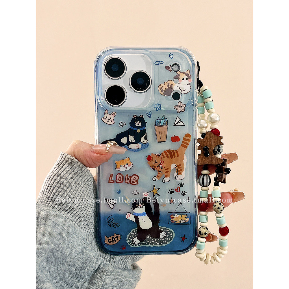 Blue Cat Fancy Case Redmi Note 15 Pro+ 5G 8 9 10 Pro Note 11S Note 14 Pro 12 Pro Plus 13 4G 9S 10S C