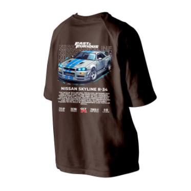 เสื้อยืด Skyline Gtr34 ไมโครไฟเบอร์