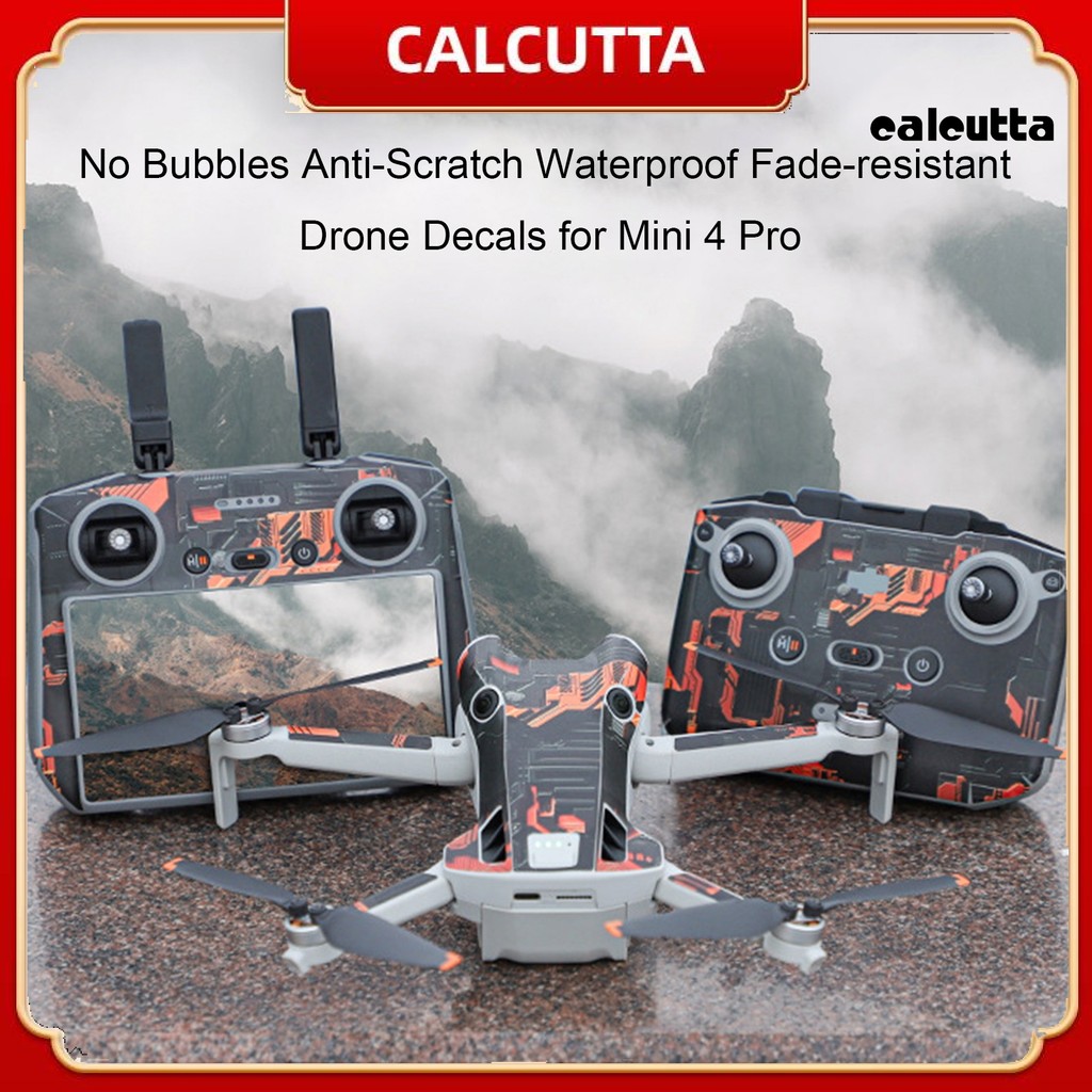 [cal]Drone Sticker Vibrant สีไม่มีฟอง Anti-Scratch กันน้ํา Fade-proof Drone Decals สําหรับ Mini 4 Pr