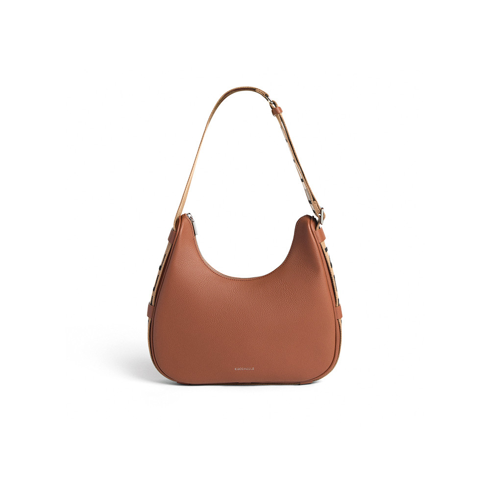 Coccinelle รุ่น Raquel E1SQ0130201682 กระเป๋าถือผู้หญิง สี COGNAC/NOIR ขนาด 28X18X5 cm