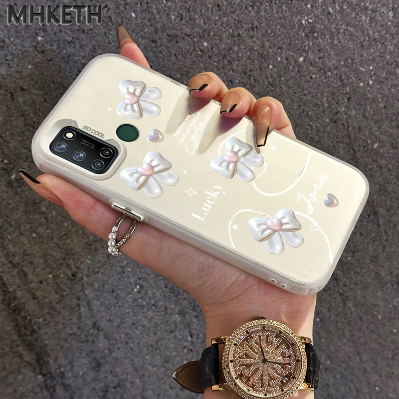 MHKETH เคสสำหรับ Realme 7i C17 เคสโทรศัพท์ทนต่อแรงกระแทกโบว์แฟชั่นขั้นสูง