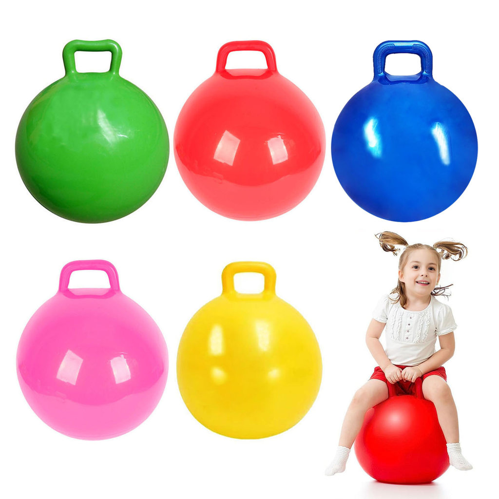 [Superain] Kids Inflatable Ball Handle Horse Bouncing Toy 45cm Cartoon Bouncing Ball Beach Pool Toys ของขวัญคลายเครียดแสนสนุก