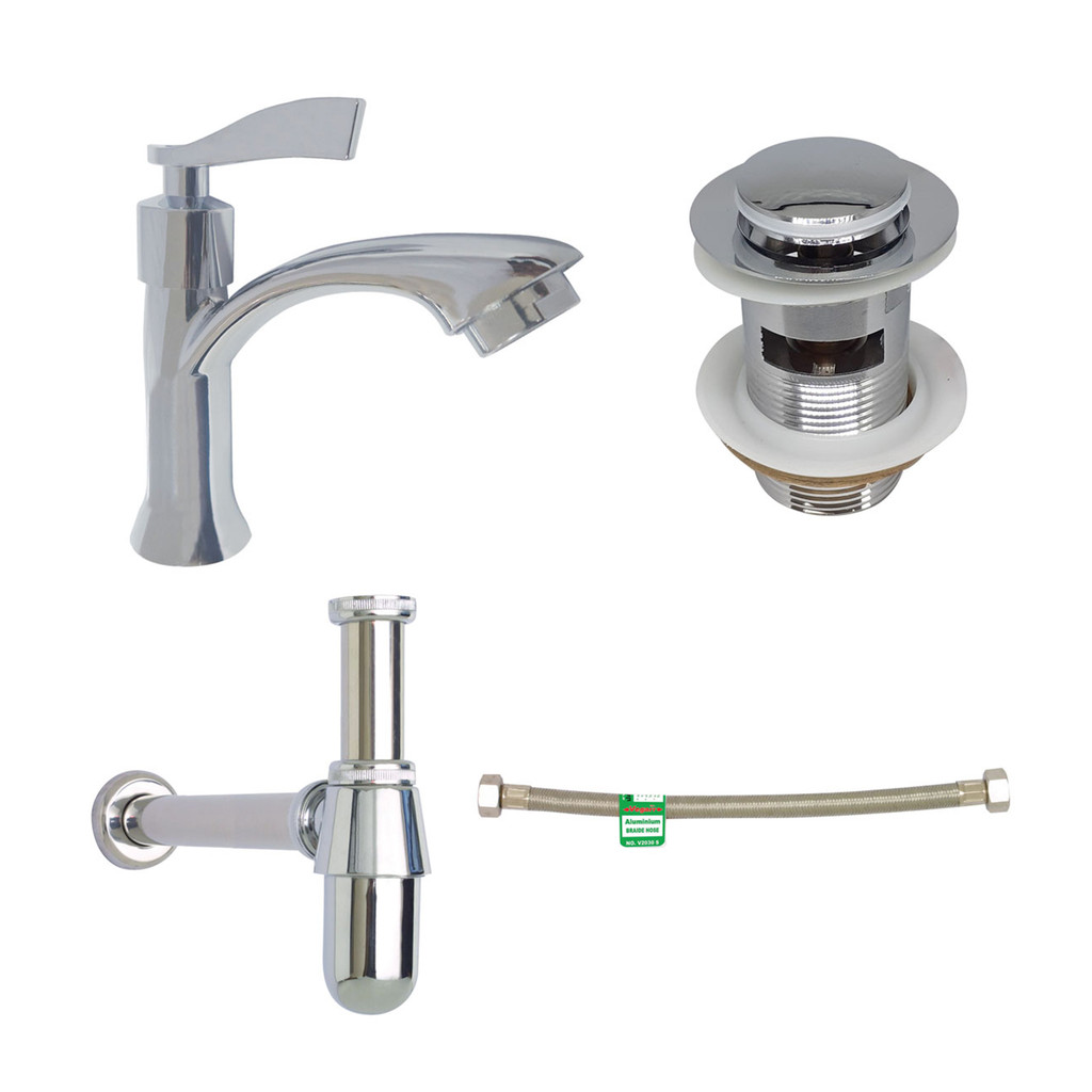 ชุดก๊อกอ่างล้างหน้า ชุบโครเมียม VEGARR รุ่น S-6602/82C/8