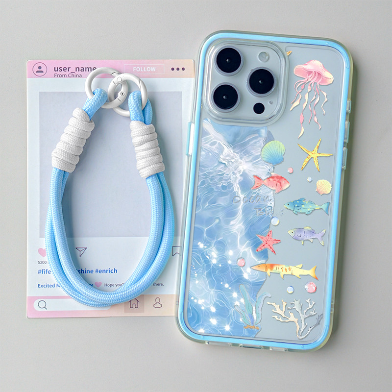 Marine Life Premium 2 In 1 กรณี Vivo V60 Lite Y21D Y400 Y29 4G V50 Lite Ckl เชือกเส้นเล็กสาวน่ารักพร