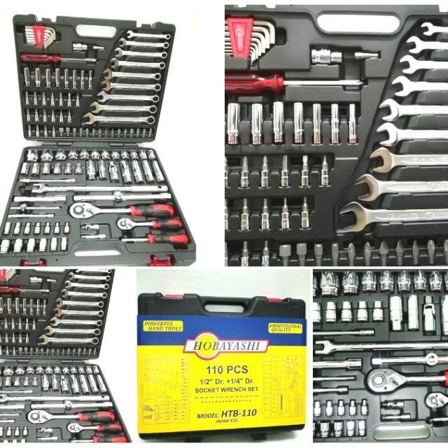 Tool🛠️ HOBAYASHI ชุดบล็อก ชุดบ็อก ชุดบล็อค ชุดบ็อค ชุดบล๊อก ชุดบ๊อก ชุดบล๊อค ชุดบ๊อค 110​ ชิ้น HOBAY