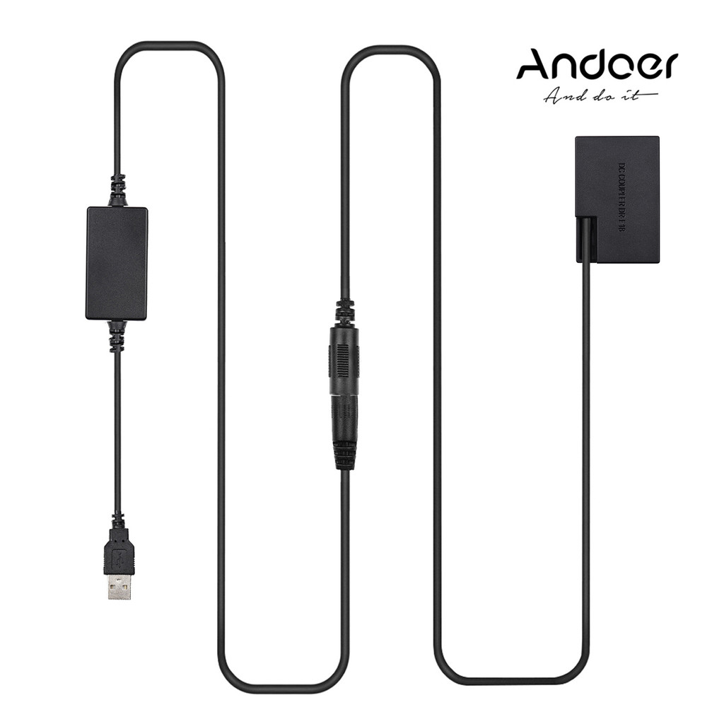 [Mamamoo1-Fast Ship] Andoer DR-E18 USB Power Kit DC Coupler Dummy แบตเตอรี่แทนที่ LP-E18 พร้อมสายแปล