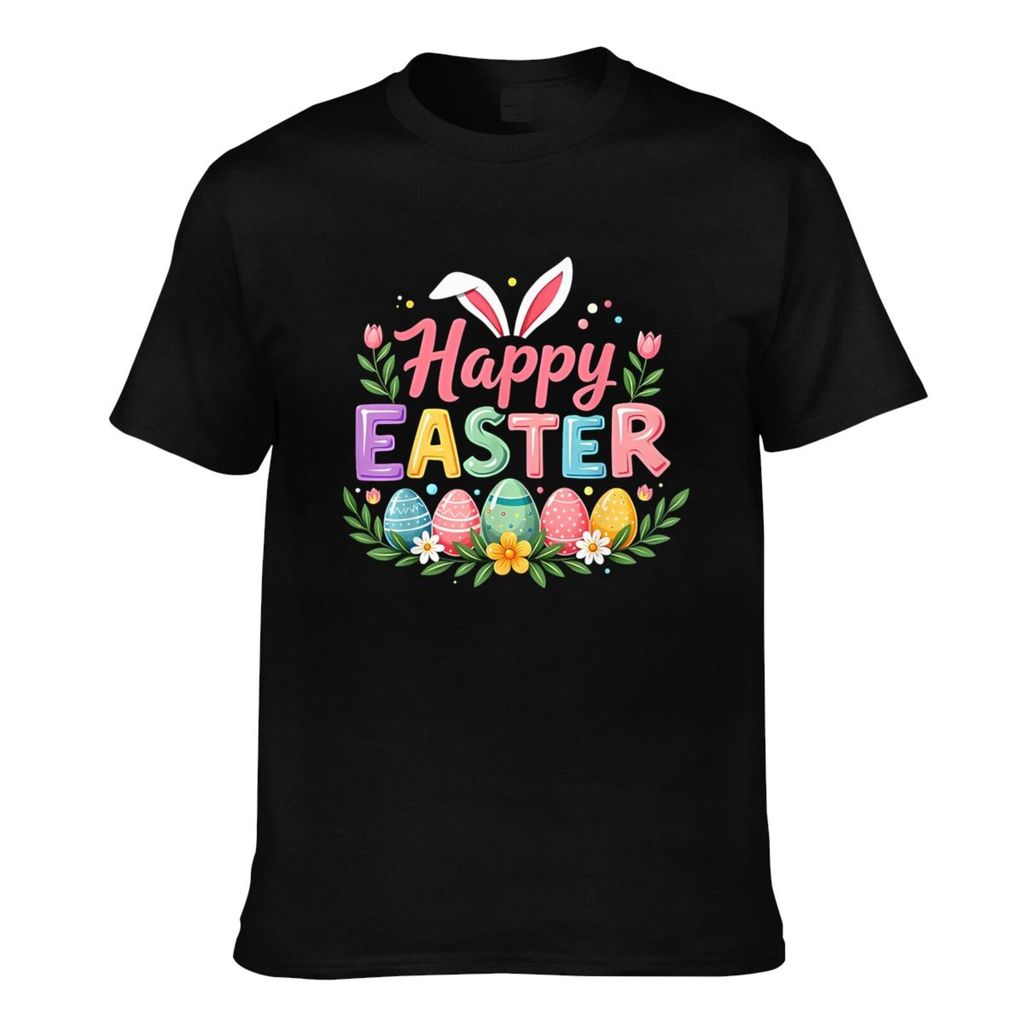 คุณภาพดี Happy Easter Bunny Spring Easter Egg Easter Mens Cool เสื้อยืด