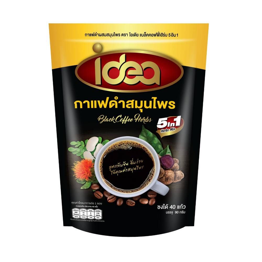 🐙 ไอเดีย กาแฟดำสมุนไพร 5อิน1 90กรัม 🐟 IDEA BLACK COFFEE HERBS 5IN1 90G. 🐞   🐒