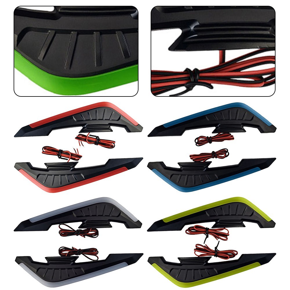 [HOT] Motorcycle Side Wing LED Light Kit Aerodynamic Wing Lights 12V Spoiler Lamps