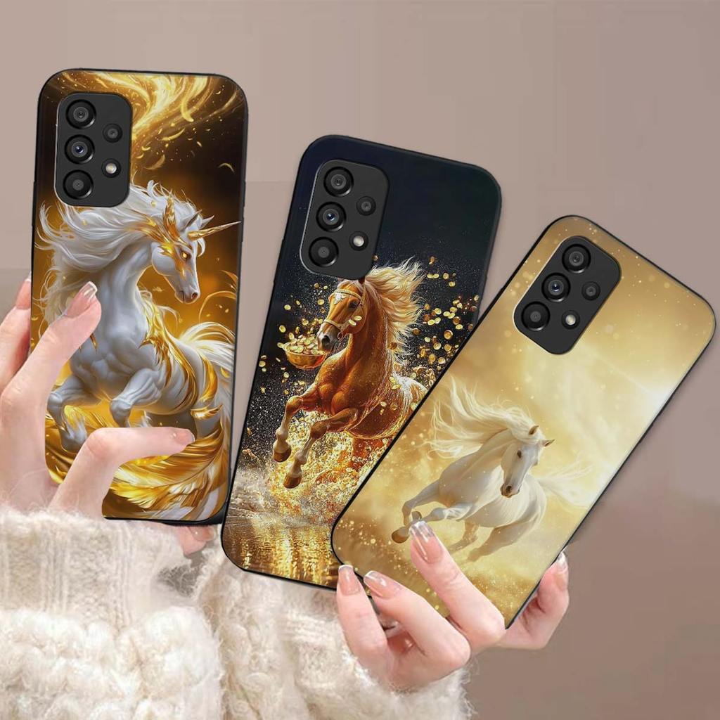 เคส Samsung M23 พิมพ์ลายม้าสีทองนําโชค - เคส TPU กันกระแทก