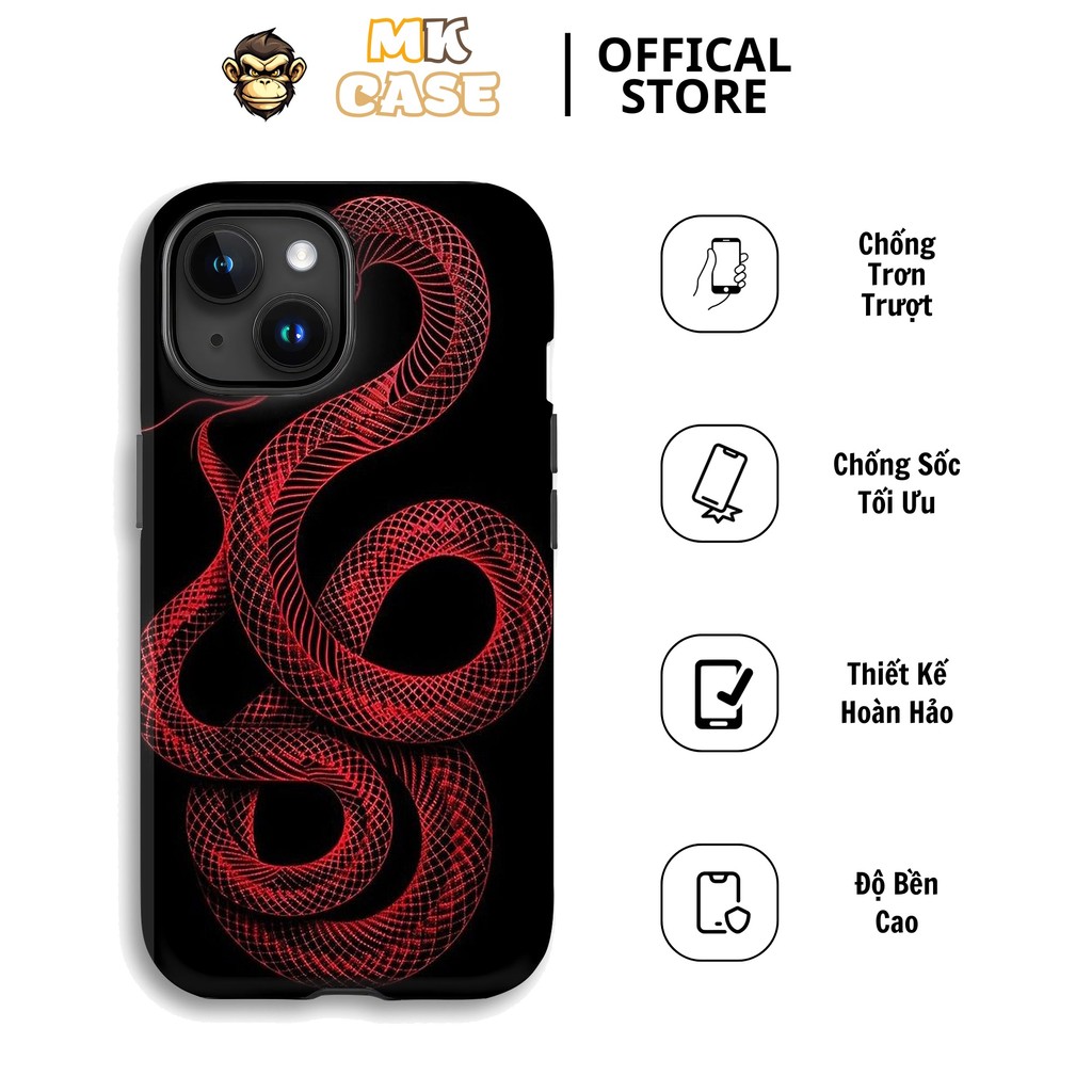 Cool และส่วนบุคคล Red และ Black Neon Snake Iphone CASE MK CASE อุปกรณ์เสริมราคาถูกสําหรับผู้ชายและผู