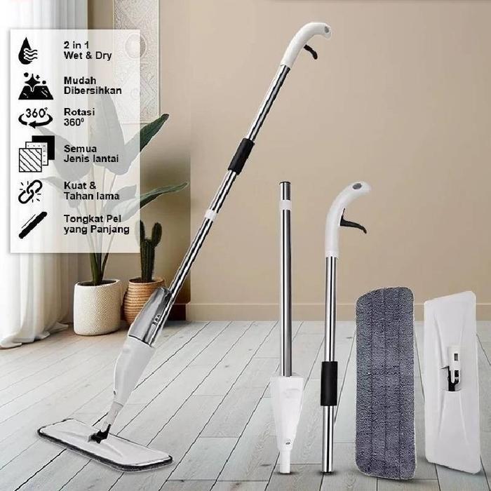 Aimilo - Spray Mop Long Handle Spray Mop ไม้ถูพื้นแบบเปียกแบบแห้งที่ใช้งานได้จริง