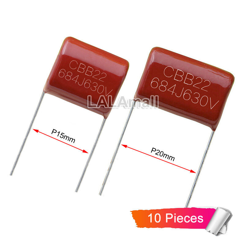 10 ชิ้น/ล็อต CBB Capacitor 684J 630V 684K 0.68uF 680nF CBB22 684J630V 6844K630V Metallized Polypropy