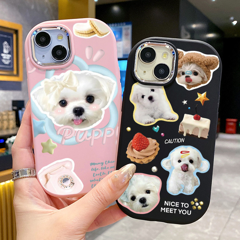 เคสสำหรับ iPhone 6 Plus 6s Plus 7 Plus 8 Plus X Xs Max Xr 11 Pro Max เคสโทรศัพท์สุนัขเค้กกันกระแทกกลมและอ้วน ราคา ถูกที่สุด ดีลบีเคเค แกลเลอรีภาพที่ 9