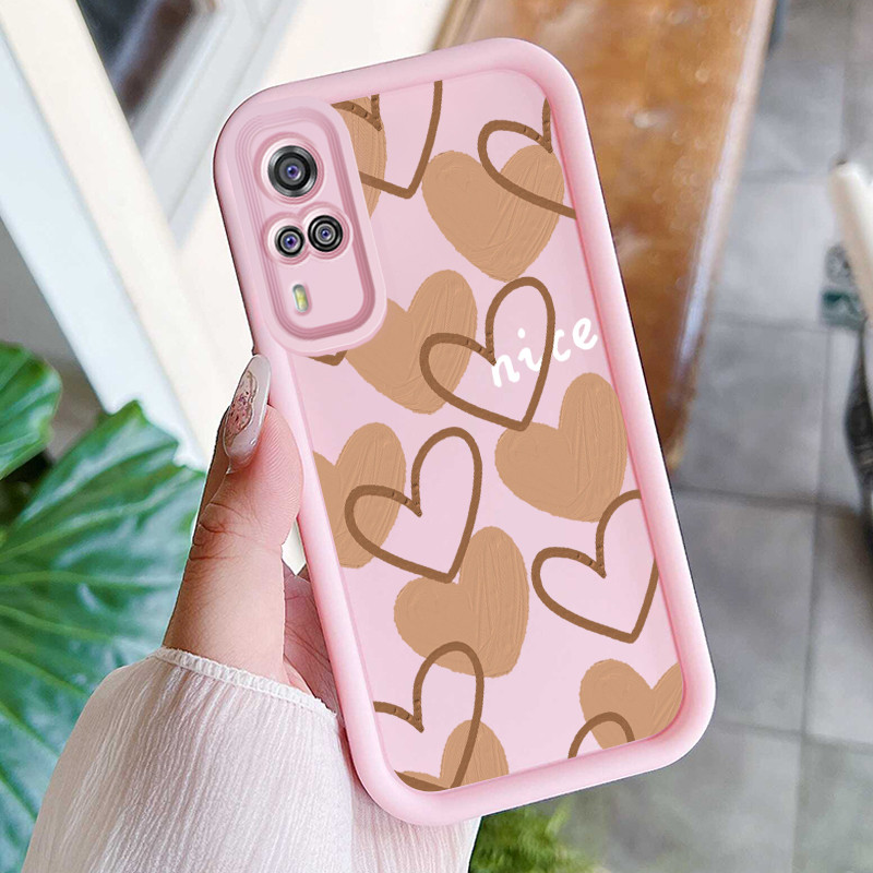 เคสสำหรับ VIVO Y51 2020 Y51A 2020 Y31 2020 Y53s Y33 เคสโทรศัพท์รูปหัวใจ