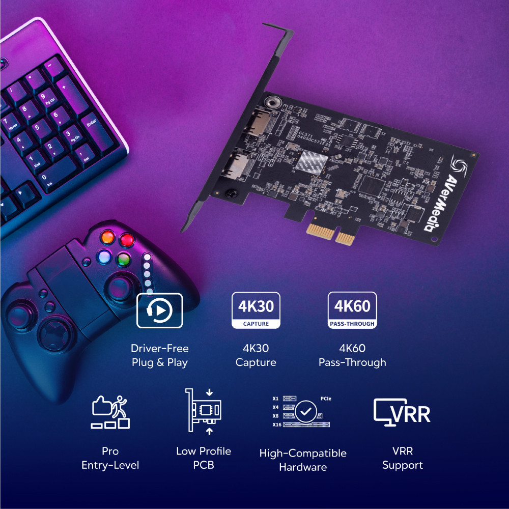 แคปเจอร์การ์ด AVER MEDIA GC571 LIVE STREAMER ULTRA HD ชนิดติดตั้งภายในสำหรับคอมพิวเตอร์_7
