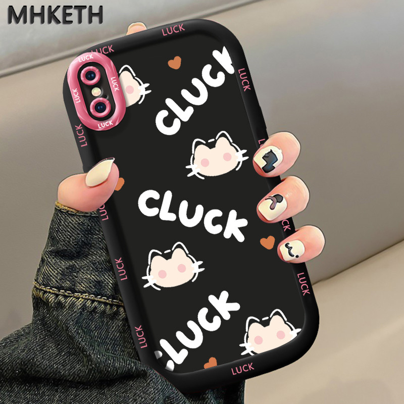 MHKETH เคสสำหรับ iPhone X Xs Xr Xs Max 7 Plus 8 Plus เคสโทรศัพท์ซิลิโคนกันกระแทกน่ารักนำโชค