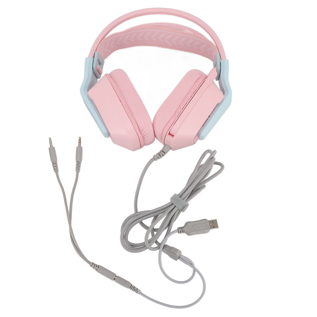 Spcrth ชุดหูฟังสําหรับเล่นเกมแบบมีสายหน่วยความจําโฟมแผ่นรองหูฟังปรับแถบคาดศีรษะพร้อมไมโครโฟนสําหรับ 